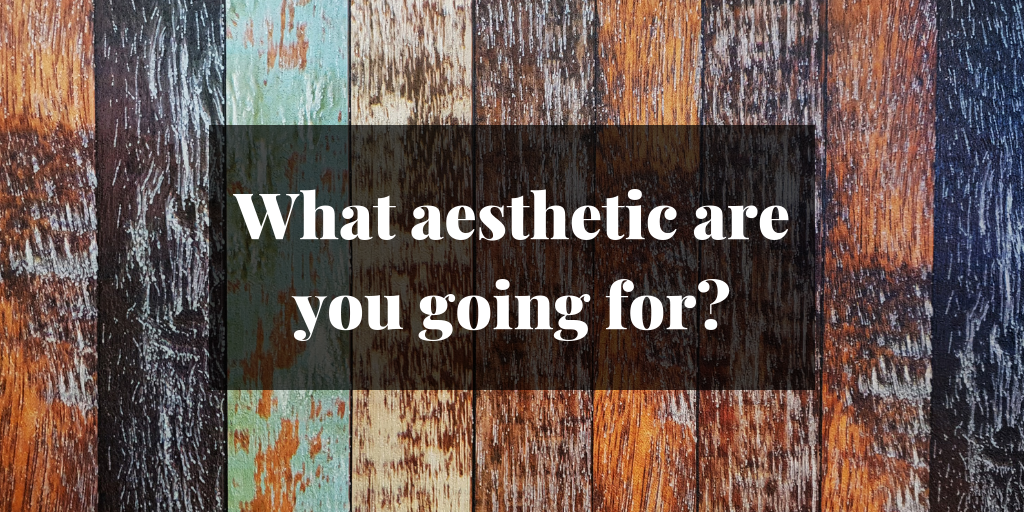 what aesthetic are you going for text overlaid wood plank stock image