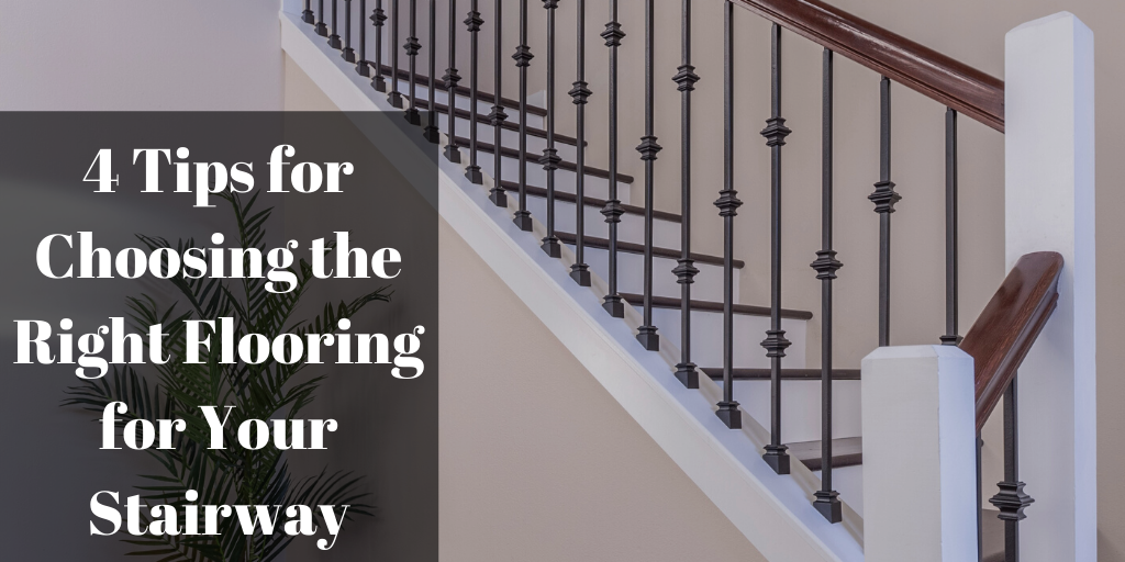 staircase flooring graphic overlaid over staircase room scene photo